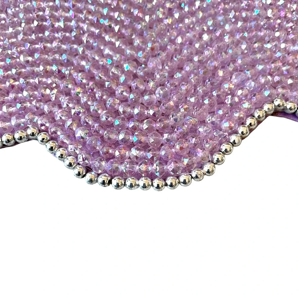 Rachel Zoe PINK GHOST Beaded Placemat 15in Halloween Glam Decor New